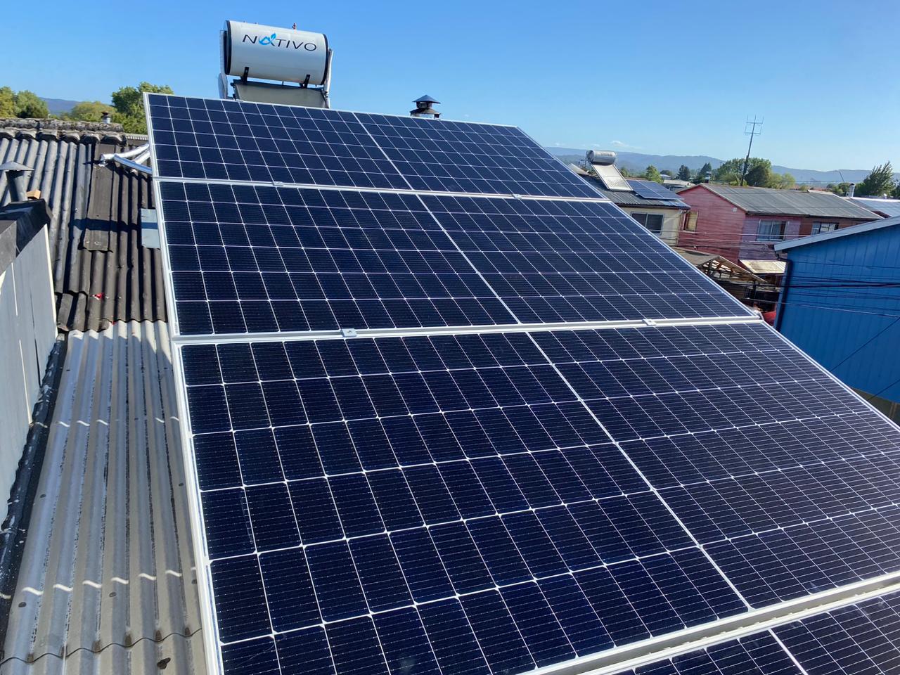 Panel solar techo Temuco, La Araucanía, Chile